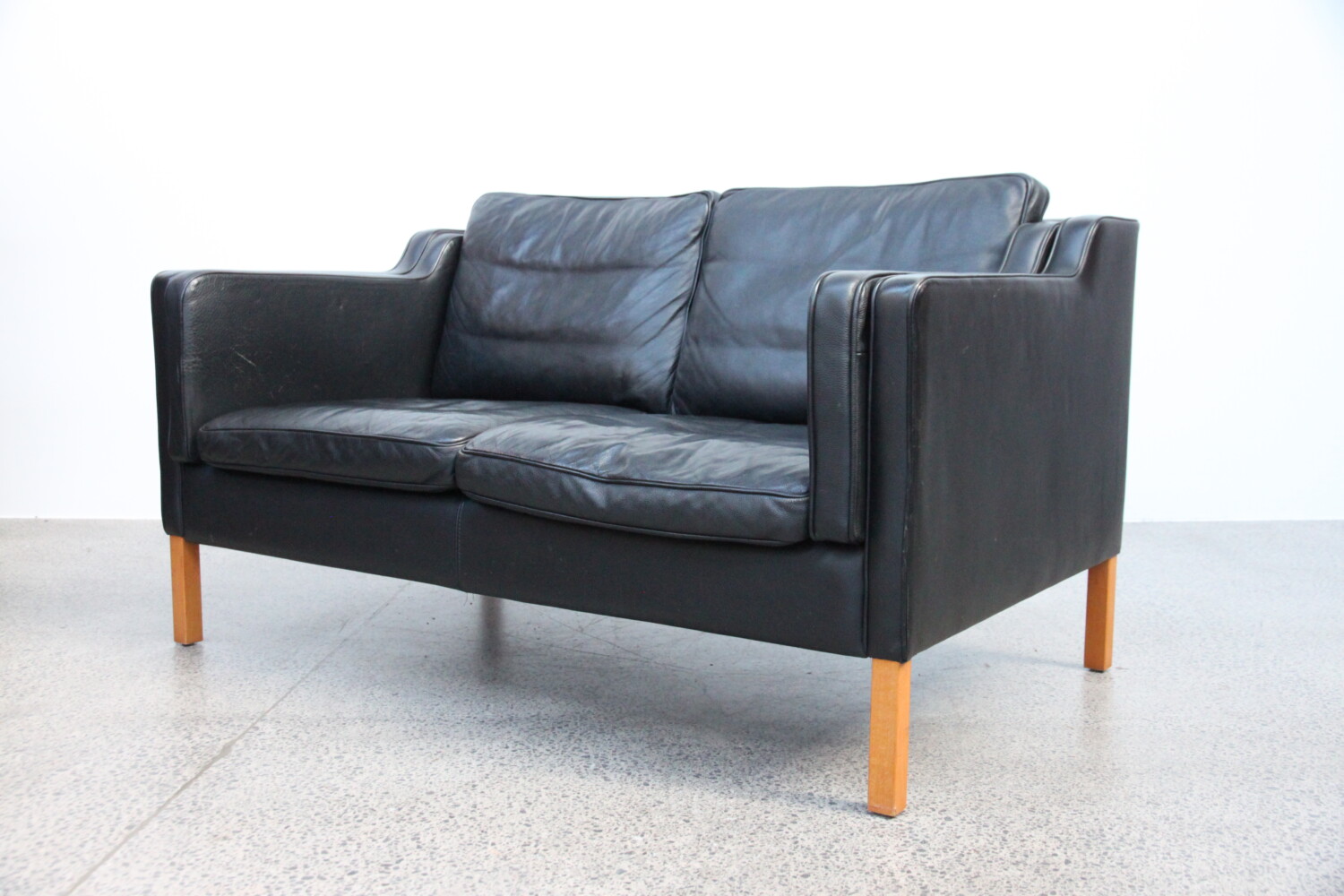 Black Leather Sofa by Stouby