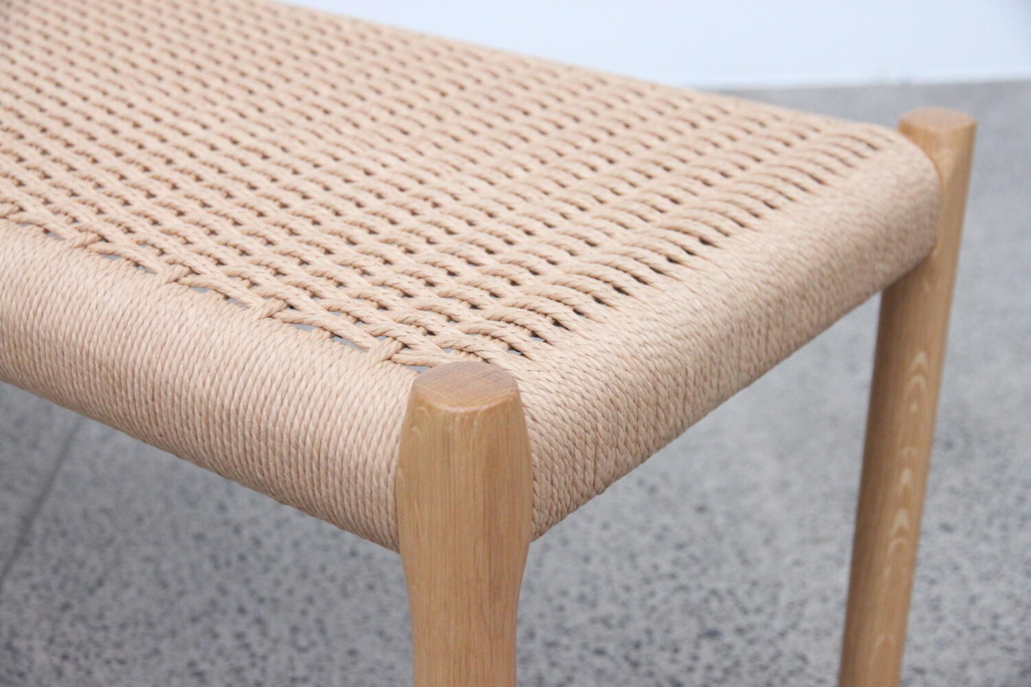 Oak and Papercord Bench Seat by Niels Moller