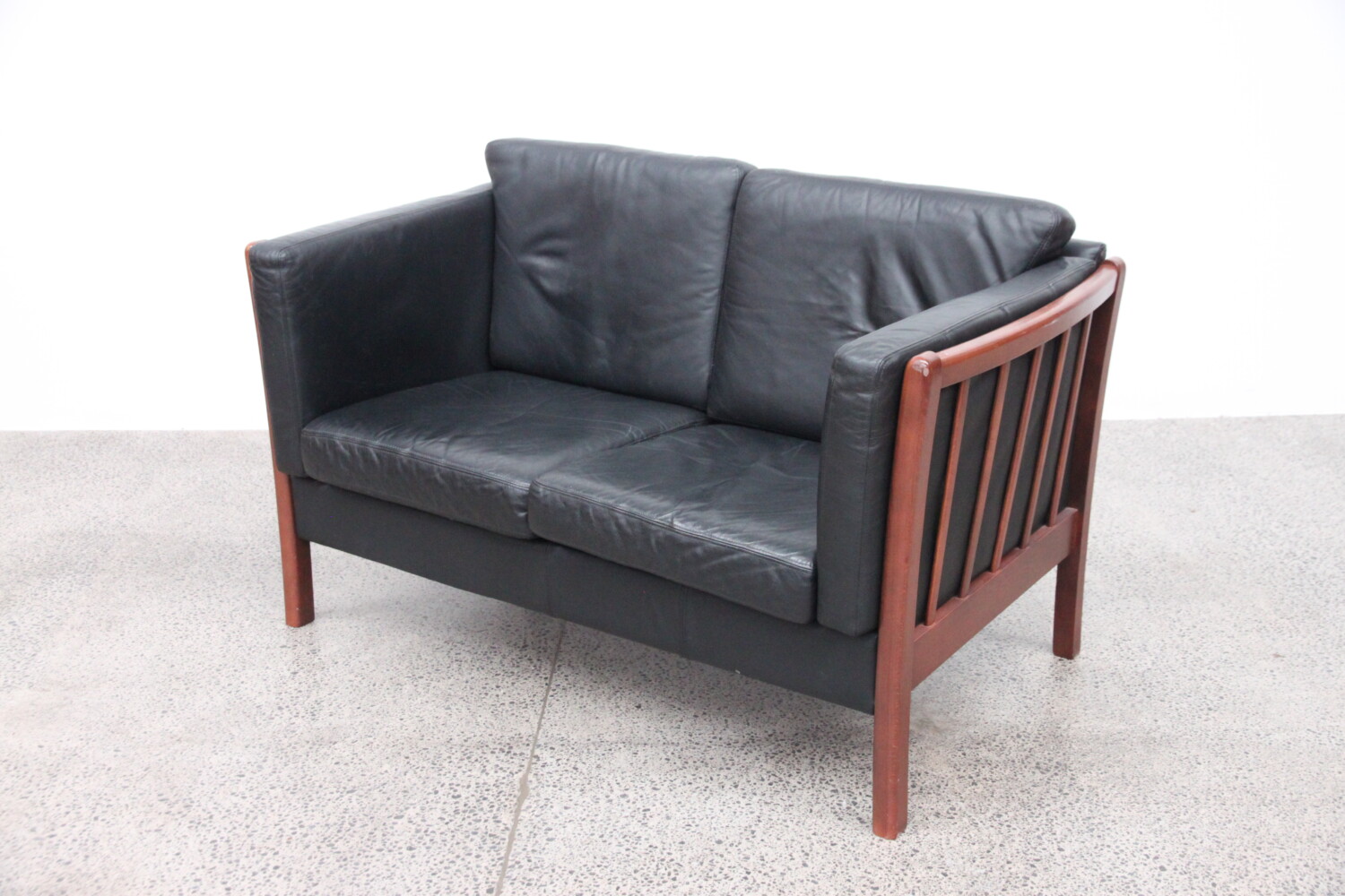 Pair of Danish Sofas Leather and Beech sold