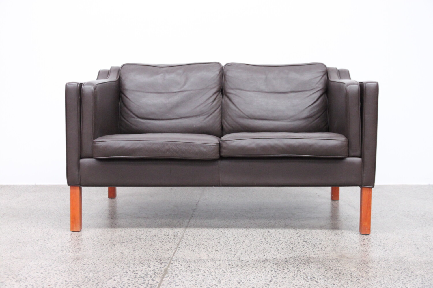 Brown Leather Two Seater Sofa