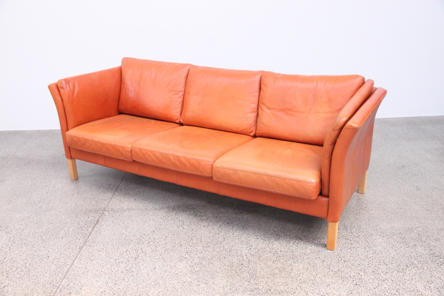 Leather Three Seater Sofa by Skalma