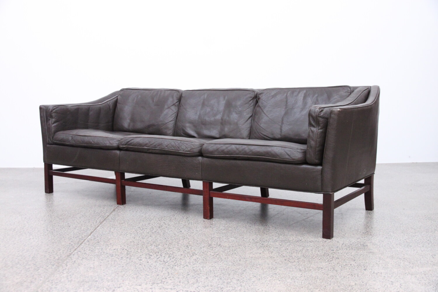 Danish Leather Sofa by Grandt Mobelfabrik