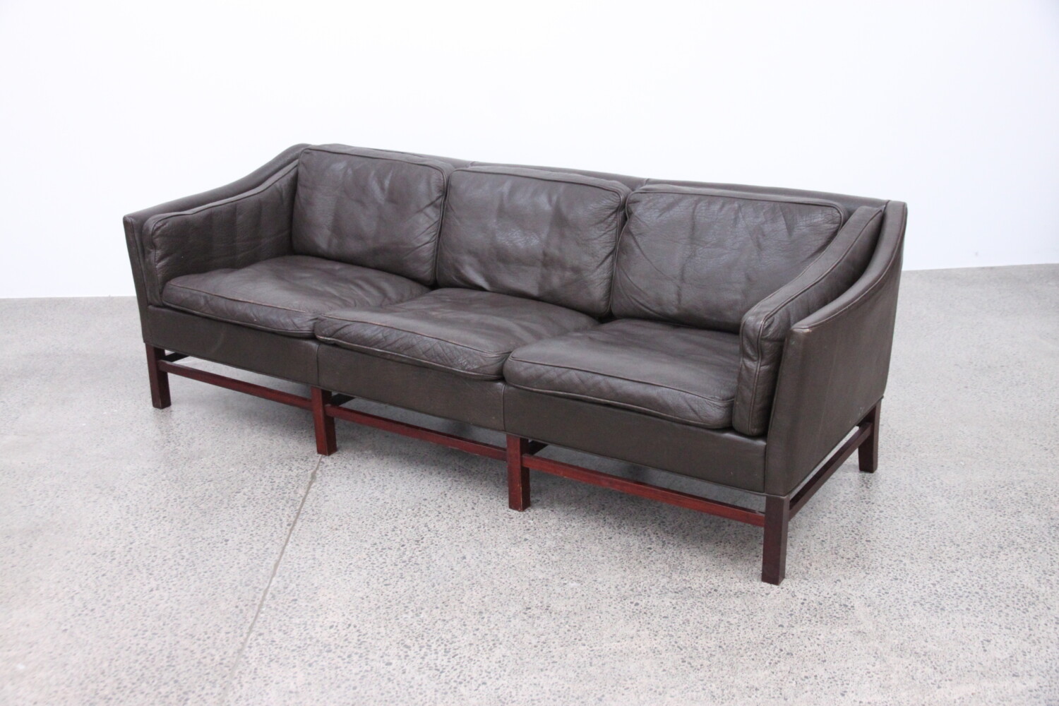 Danish Leather Sofa by Grandt Mobelfabrik