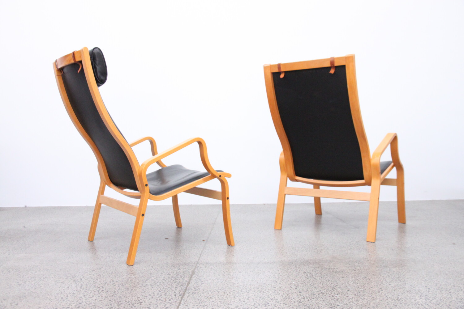 Pair of Leather Chairs by Finn Ostergaard