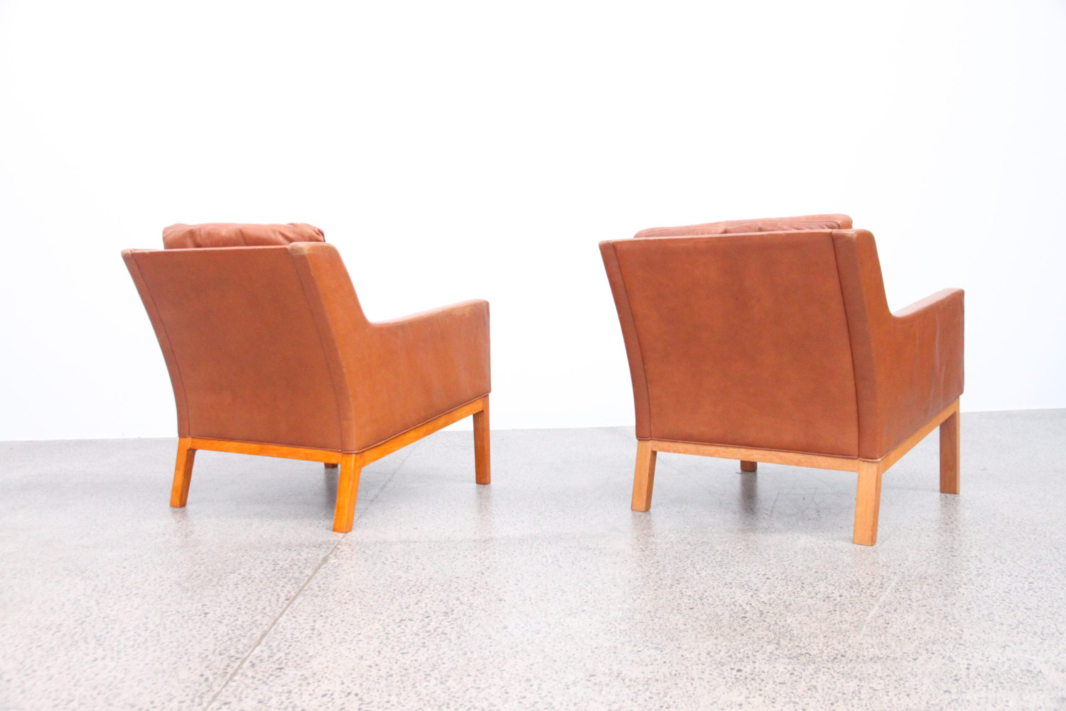 Tan Leather Sofa & Armchairs by Kai Larsen