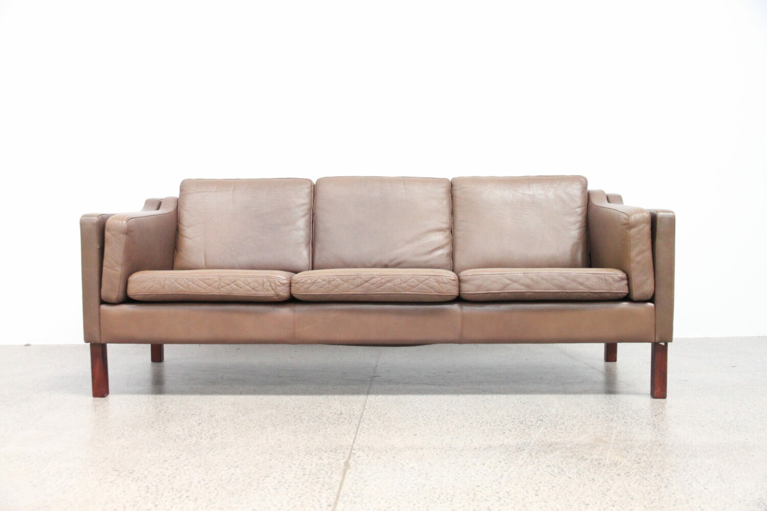 Brown Danish Leather Sofa