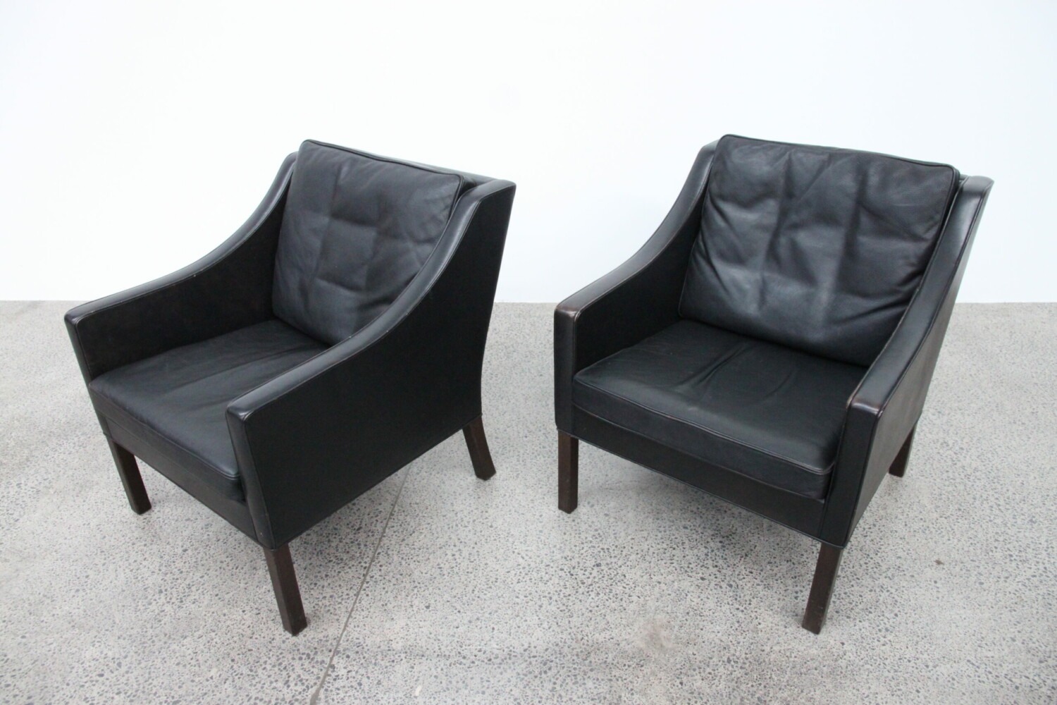 Pair of Leather Armchairs by Borge Mogensen
