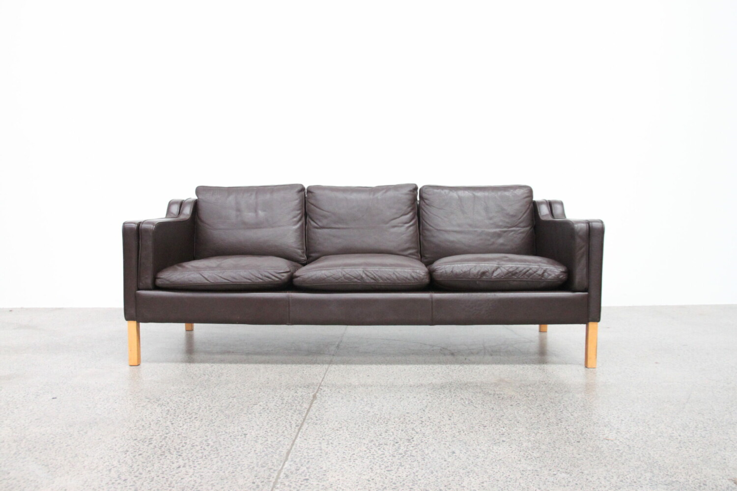 Pair of brown Leather Sofas by Stouby