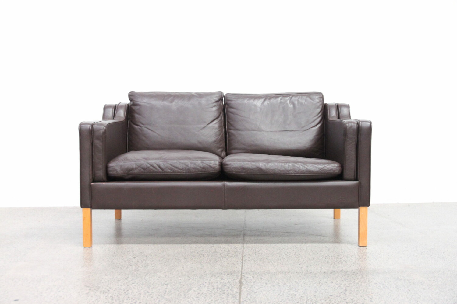 Pair of brown Leather Sofas by Stouby