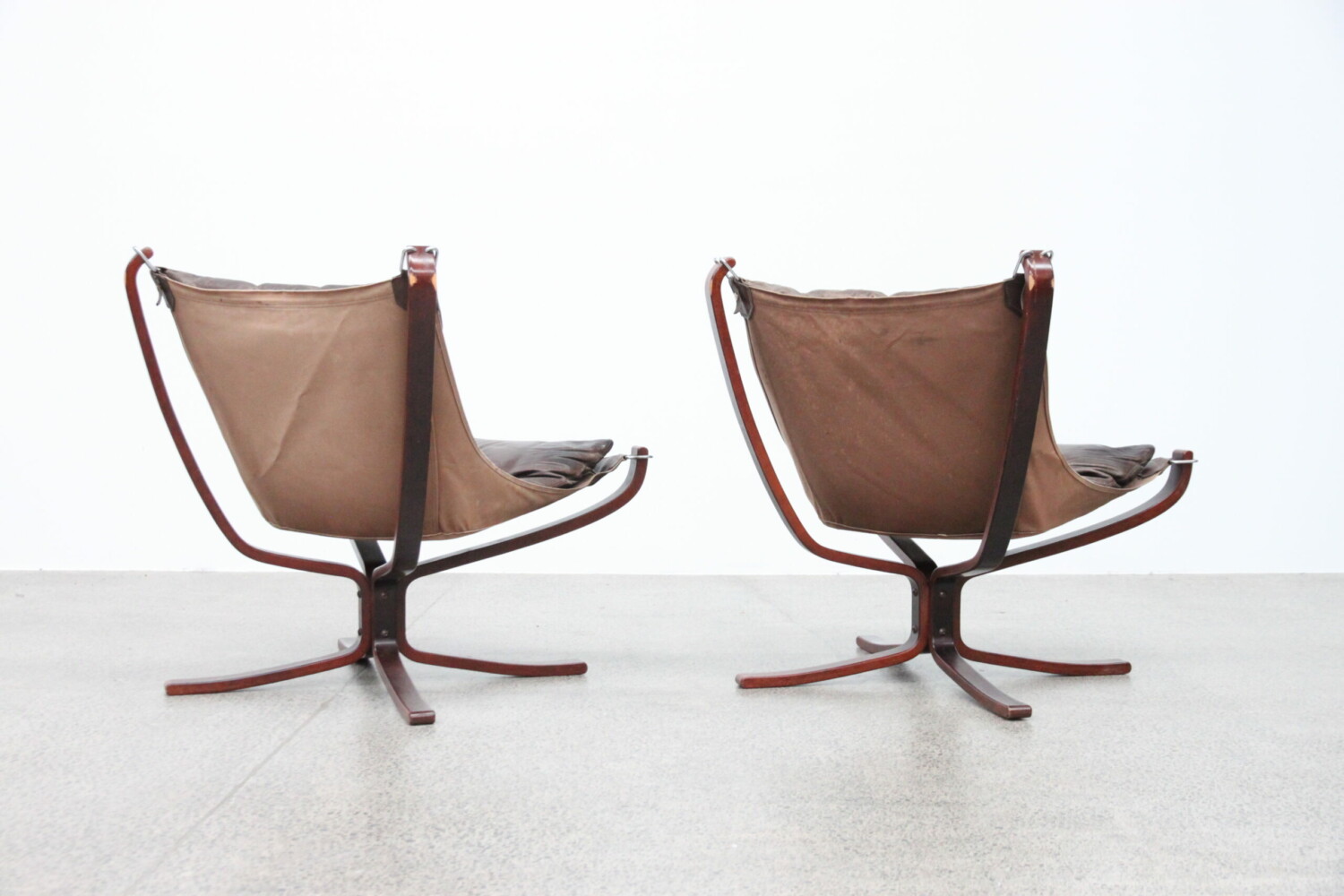Pair of Leather Falcon Armchairs