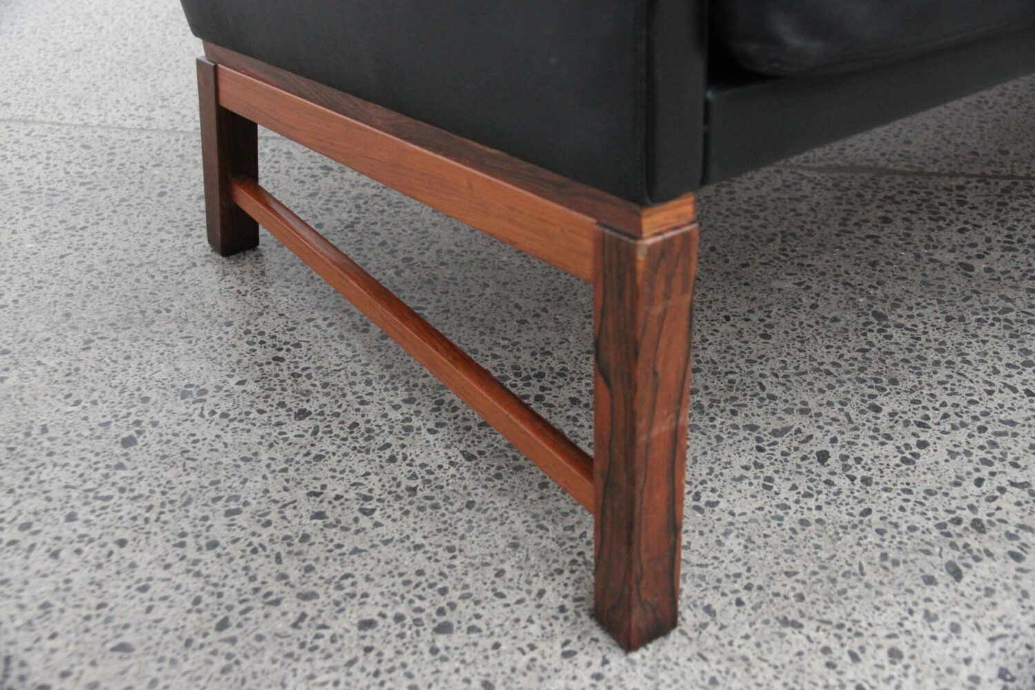 Pair of Black Leather Sofas by Kai Lyngfeldt Larsen