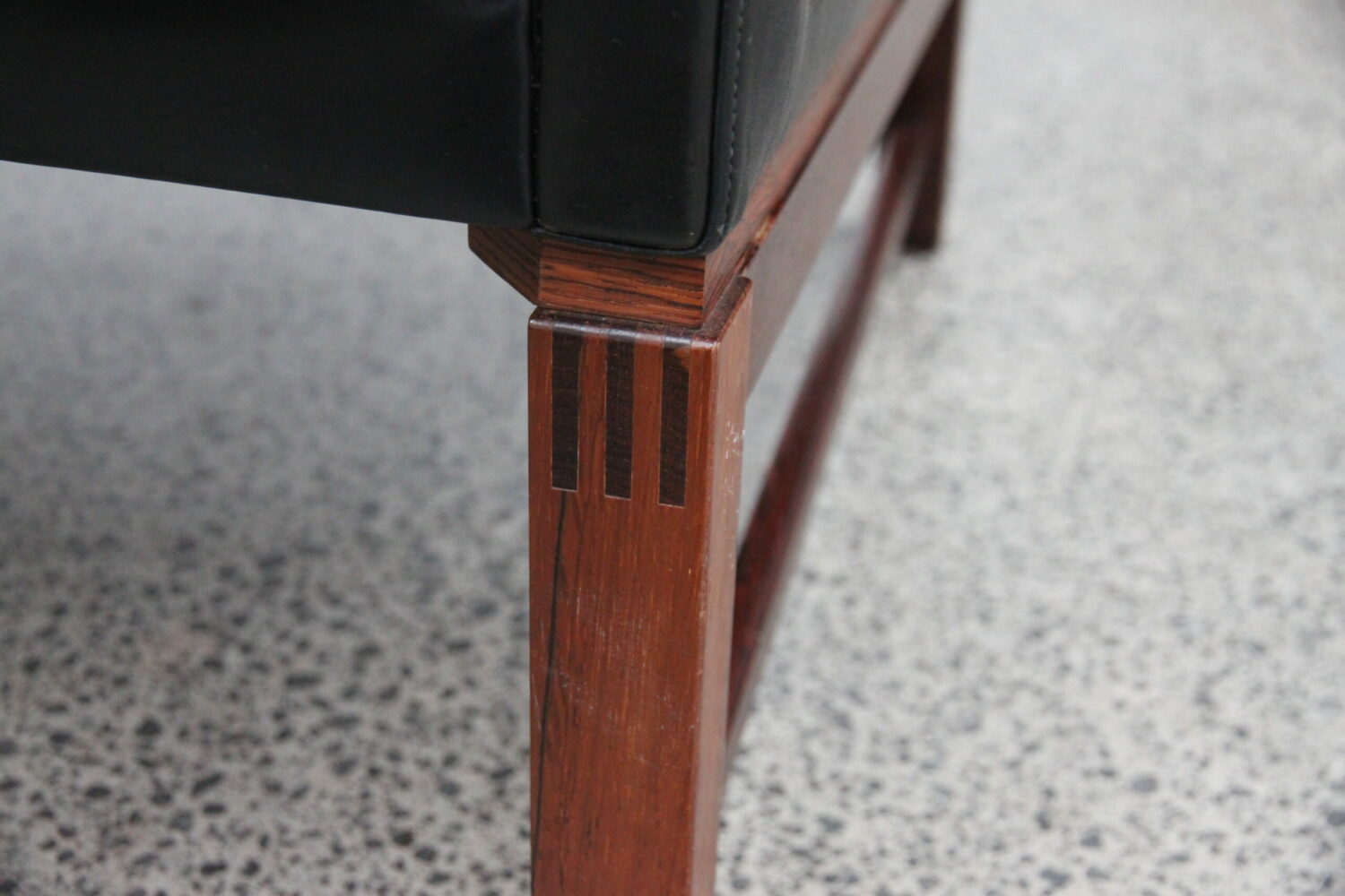 Pair of Black Leather Sofas by Kai Lyngfeldt Larsen