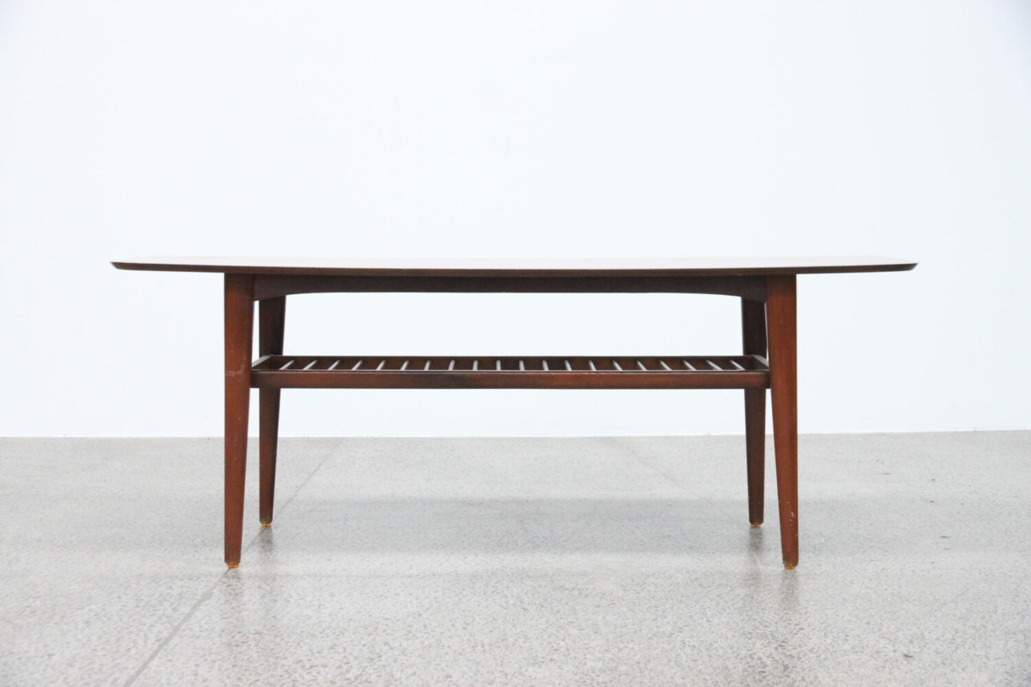Walnut Coffee Table With Lower Shelf