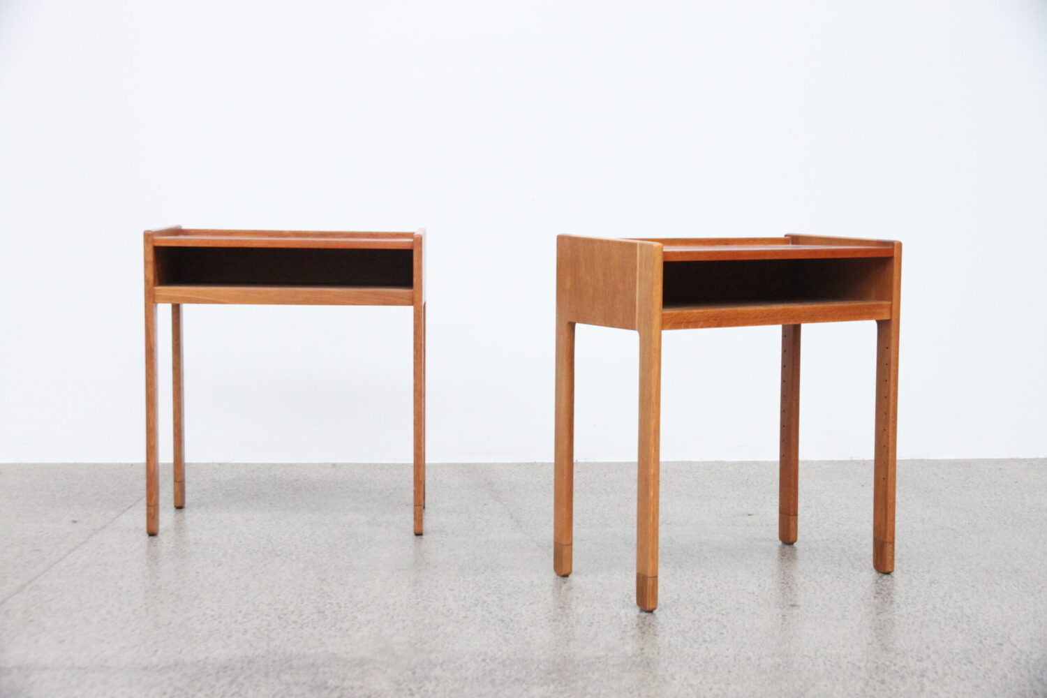 Pair of Bedside Tables Oak + Teak