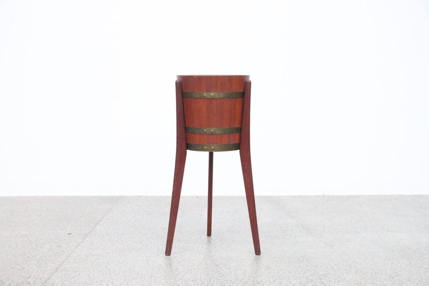 Danish Tripod Planter in Teak With brass