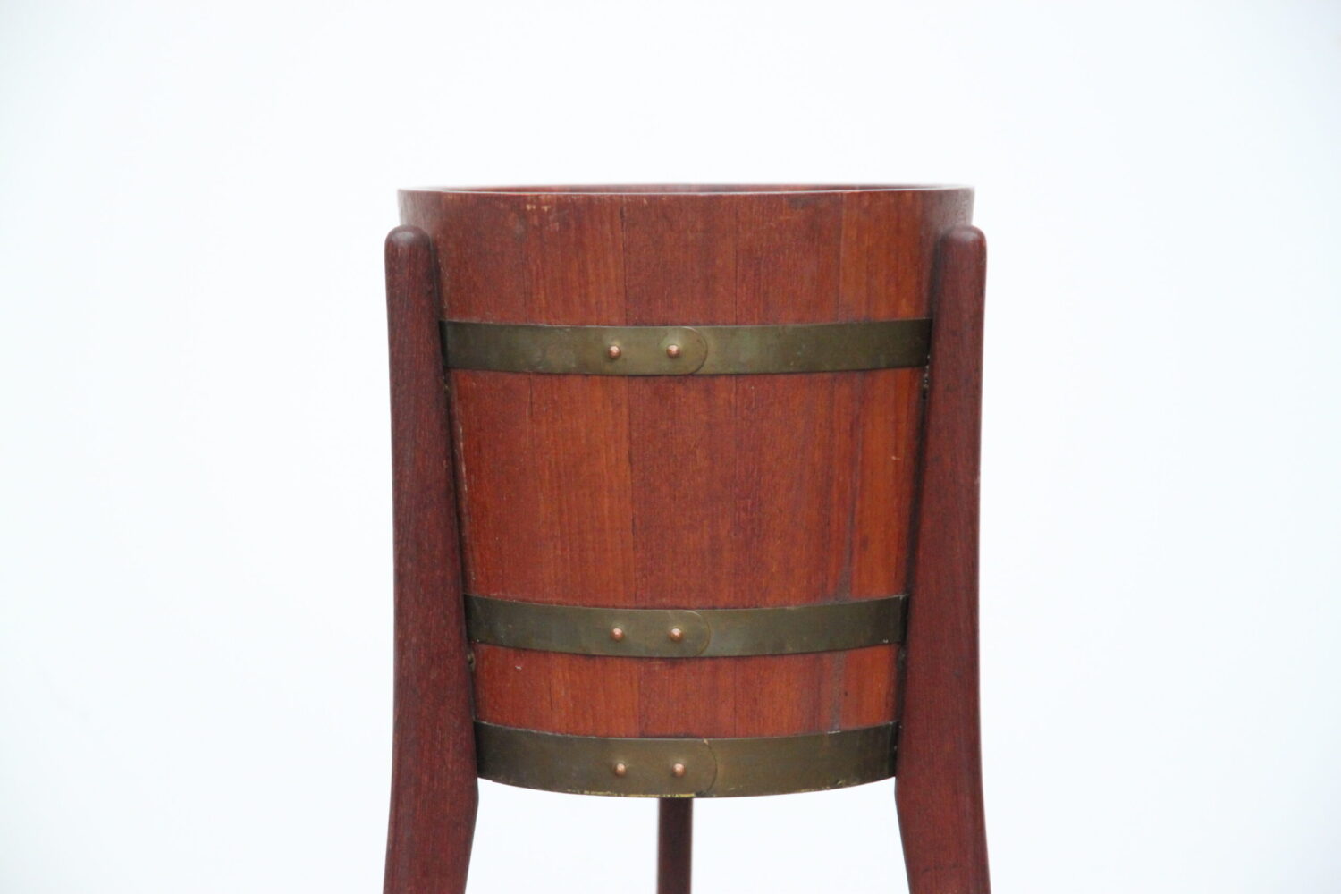 Danish Tripod Planter in Teak With brass