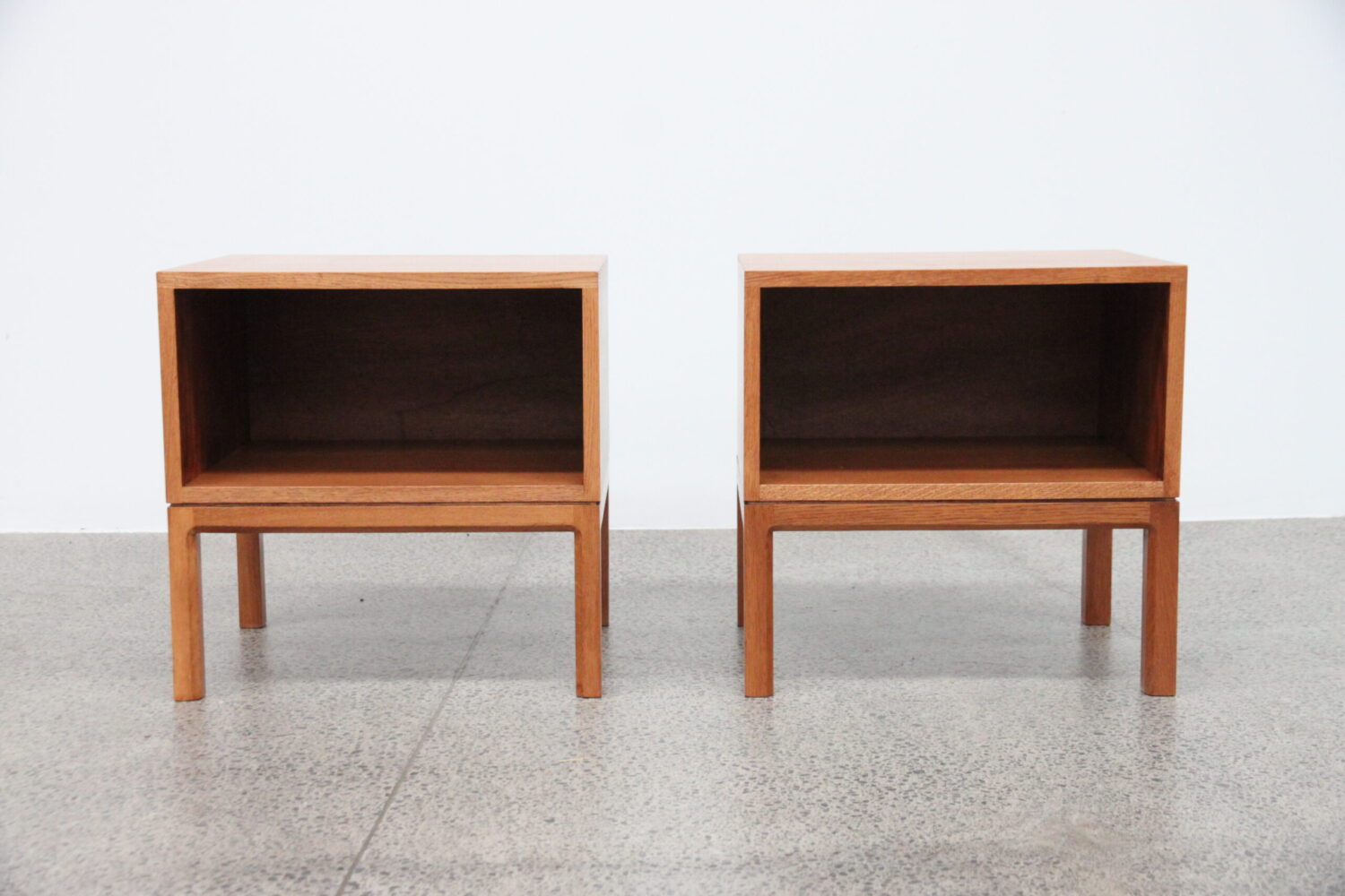 Pair of Bedsides With Large Cubby Hole