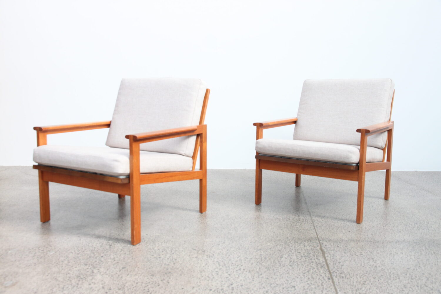Armchairs by Illum Wikkelso in Teak